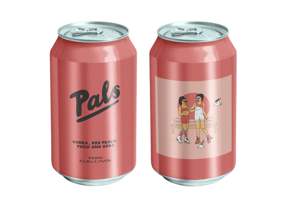 Pals Vodka, Red Peach, Yuzu & Soda Can 330ml