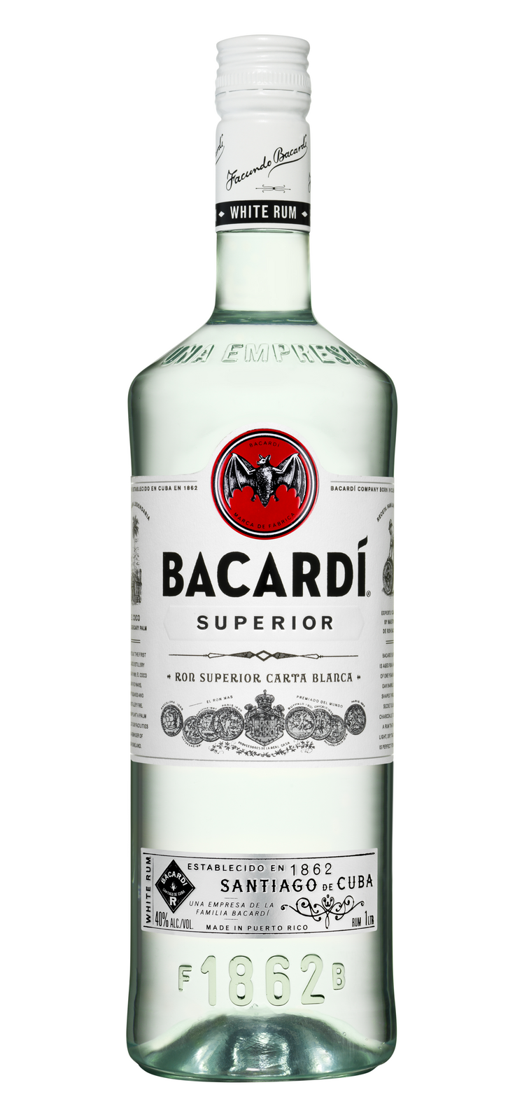 Bacardi White Rum 1000ml