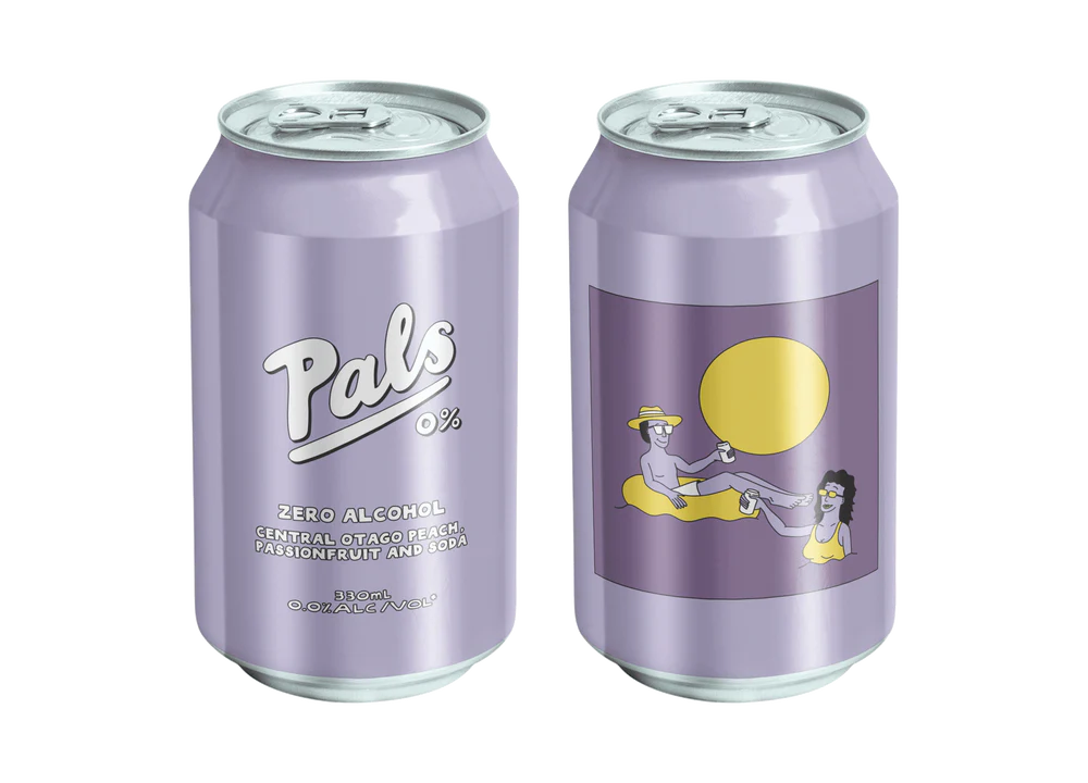 Pals Zero Alcohol Central Otago Peach, Passionfruit & Soda Can 330ml