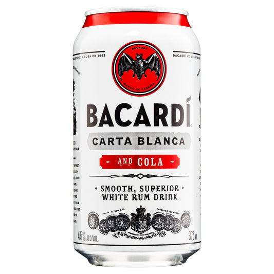 Bacardi Rum & Cola Cans 375ml