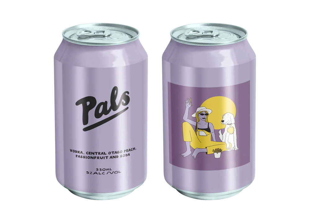 Pals Vodka, Central Otago Peach, Passionfruit & Soda Can 330ml