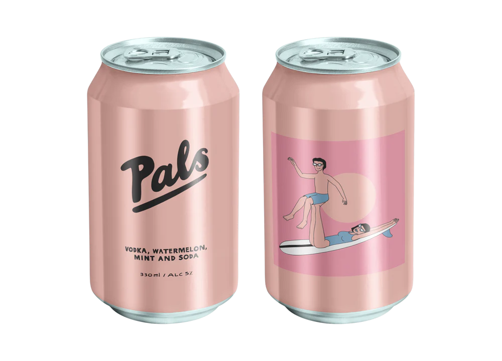 Pals Vodka, Watermelon, Mint & Soda Can 330ml